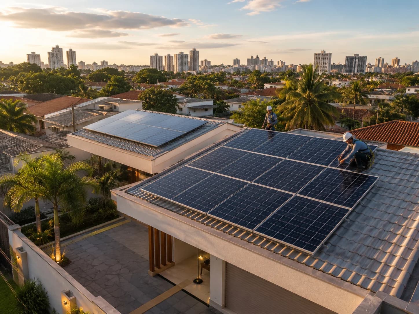 Instalação residencial de energia solar realizada pela Nova Aliança Solar